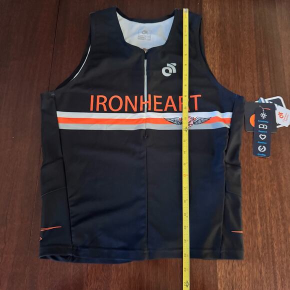 NWT Womens XL Jersey Triathlon Cycling 1/4 Zip Sleeveless ITU Ironheart ChampSys - Picture 7 of 12